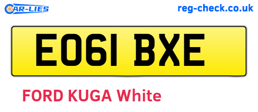 EO61BXE are the vehicle registration plates.