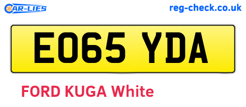 EO65YDA are the vehicle registration plates.