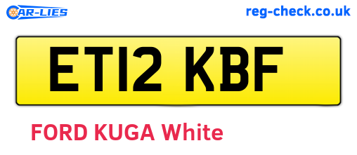 ET12KBF are the vehicle registration plates.