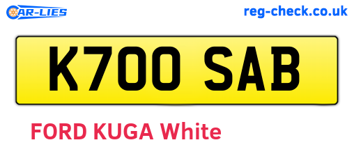 K700SAB are the vehicle registration plates.