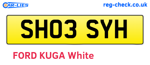 SH03SYH are the vehicle registration plates.