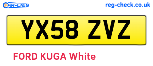 YX58ZVZ are the vehicle registration plates.