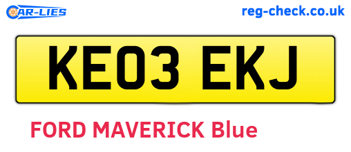 KE03EKJ are the vehicle registration plates.