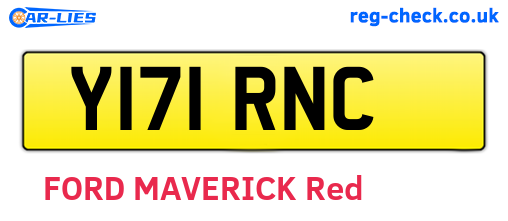 Y171RNC are the vehicle registration plates.