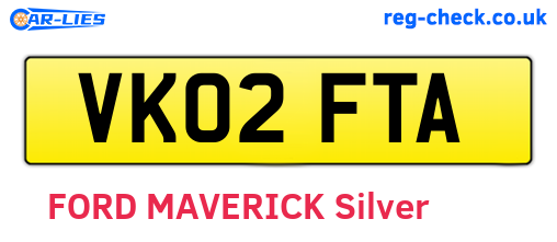VK02FTA are the vehicle registration plates.