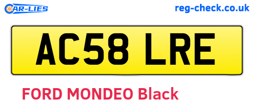 AC58LRE are the vehicle registration plates.