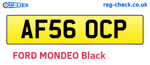 AF56OCP are the vehicle registration plates.