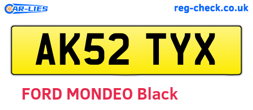 AK52TYX are the vehicle registration plates.