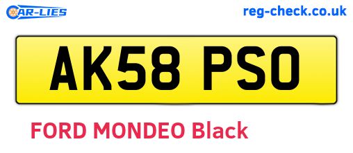 AK58PSO are the vehicle registration plates.