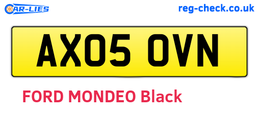 AX05OVN are the vehicle registration plates.