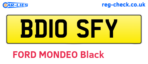 BD10SFY are the vehicle registration plates.