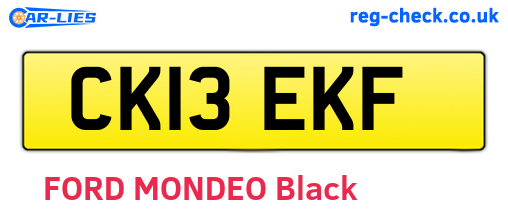 CK13EKF are the vehicle registration plates.