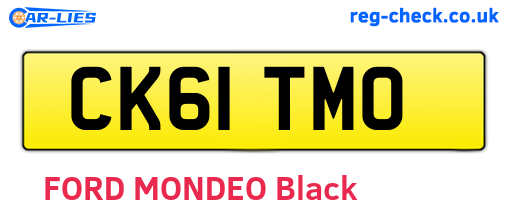 CK61TMO are the vehicle registration plates.