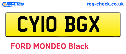 CY10BGX are the vehicle registration plates.