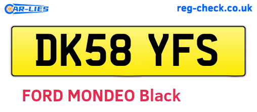 DK58YFS are the vehicle registration plates.