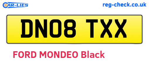 DN08TXX are the vehicle registration plates.