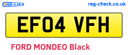 EF04VFH are the vehicle registration plates.