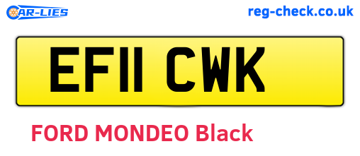 EF11CWK are the vehicle registration plates.