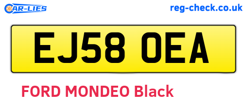 EJ58OEA are the vehicle registration plates.