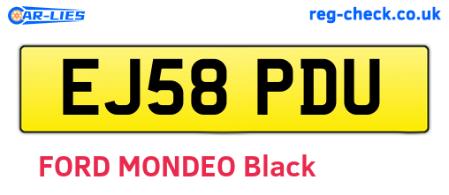 EJ58PDU are the vehicle registration plates.