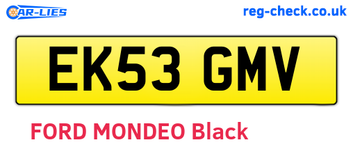 EK53GMV are the vehicle registration plates.