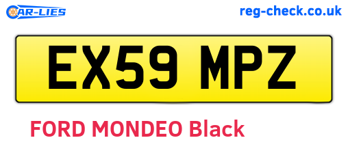 EX59MPZ are the vehicle registration plates.