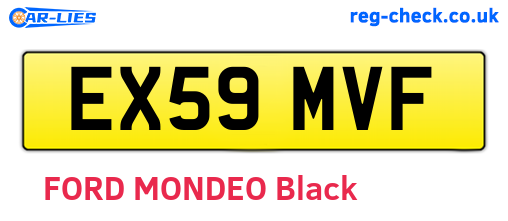 EX59MVF are the vehicle registration plates.