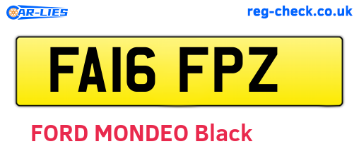 FA16FPZ are the vehicle registration plates.