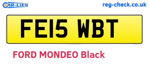 FE15WBT are the vehicle registration plates.