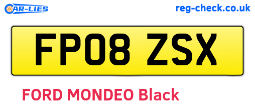 FP08ZSX are the vehicle registration plates.