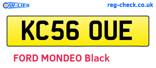 KC56OUE are the vehicle registration plates.
