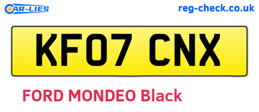KF07CNX are the vehicle registration plates.