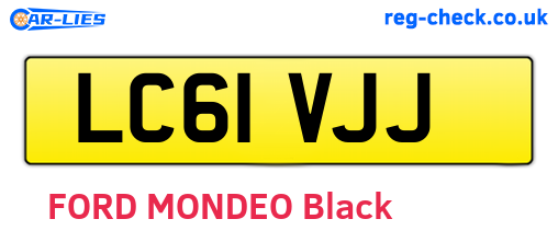 LC61VJJ are the vehicle registration plates.