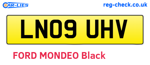 LN09UHV are the vehicle registration plates.