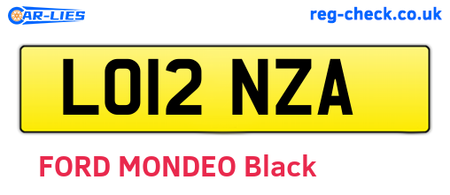 LO12NZA are the vehicle registration plates.