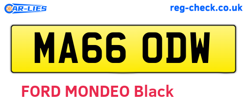 MA66ODW are the vehicle registration plates.