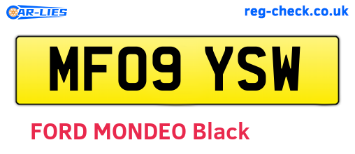 MF09YSW are the vehicle registration plates.