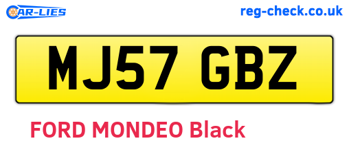 MJ57GBZ are the vehicle registration plates.