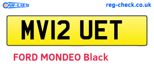 MV12UET are the vehicle registration plates.