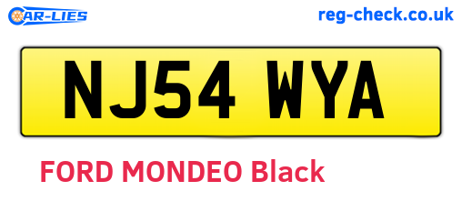 NJ54WYA are the vehicle registration plates.