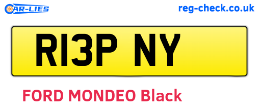 R13PNY are the vehicle registration plates.