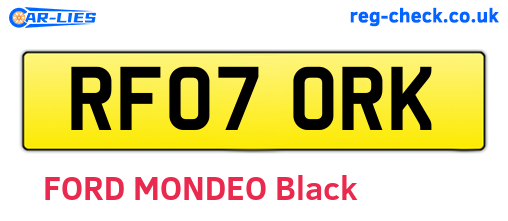 RF07ORK are the vehicle registration plates.