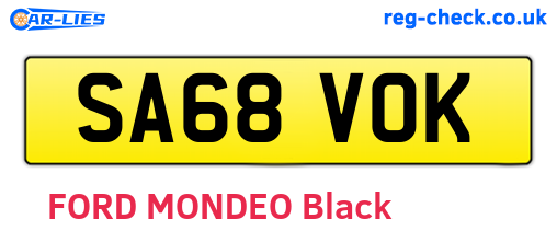 SA68VOK are the vehicle registration plates.