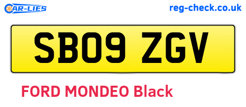 SB09ZGV are the vehicle registration plates.