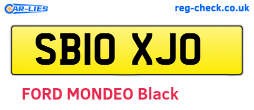 SB10XJO are the vehicle registration plates.