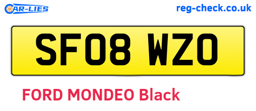 SF08WZO are the vehicle registration plates.