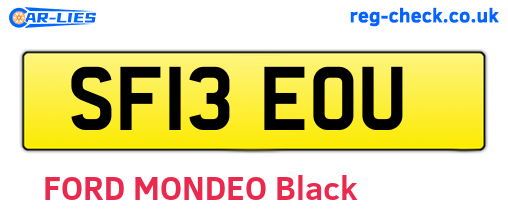 SF13EOU are the vehicle registration plates.