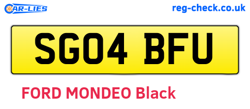 SG04BFU are the vehicle registration plates.