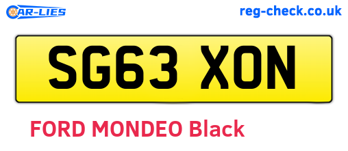 SG63XON are the vehicle registration plates.