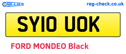 SY10UOK are the vehicle registration plates.